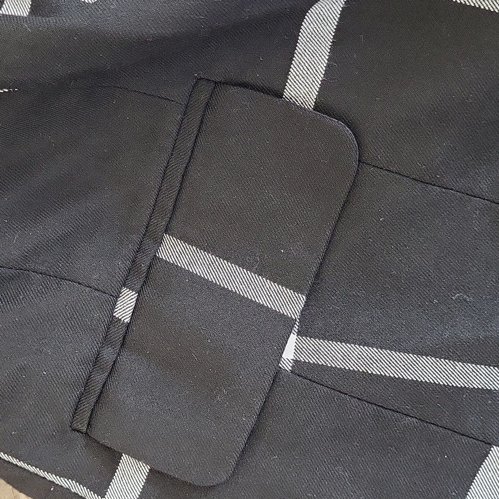 EUC 7th Avenue women's plaid 1 button blazer jacket, 2P, black white - Picture 8 of 10